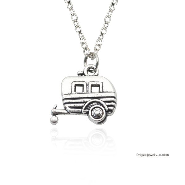 

vintage car bus pendant necklace hip hop punk carriage necklaces pendants fashion women jewelry dropshipping collier femme, Silver