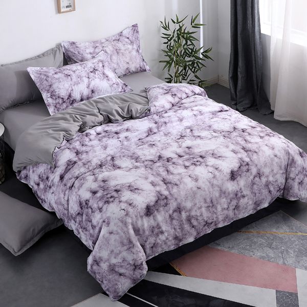 

good quality marble pattern 3d bedding set duvet cover bed sheet set 3/4pcs bed twin double  quilt cover linen