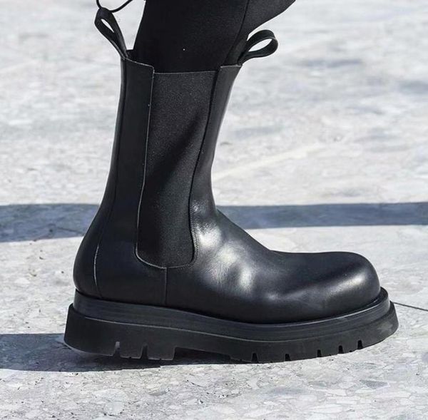 

2020 new autumn winter women boots mid heels mid-calf boots shoes woman round toe pumps snow women shoes mujer c338, Black