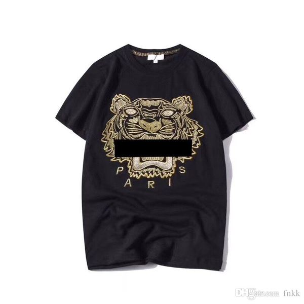 

Summer de igner t hirt men top tiger head letter embroidery t hirt men clothing brand hort leeve t hirt women top 2xl, White;black