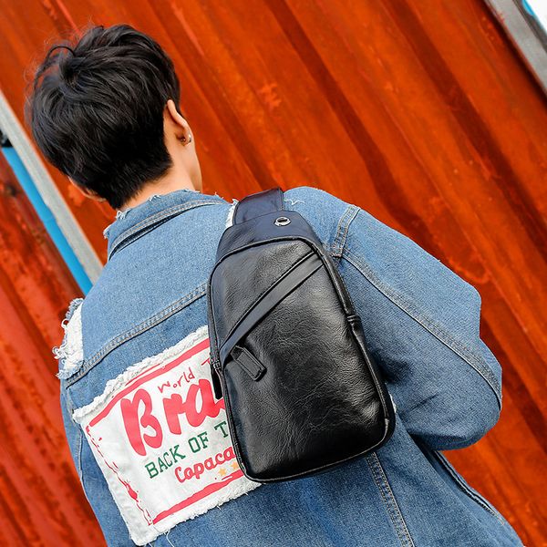 

fashion men's shoulder bag casual pu leather shoulder bag crossbody chest
