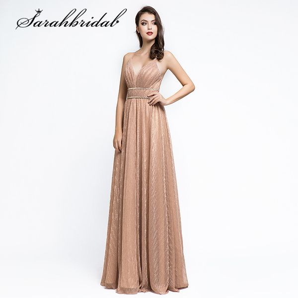 

evening formal dresses long 2019 floor length v-neck spaghetti strap beaded criss cross straps prom party gown cc5517, White;black