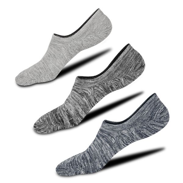 

3 pairs/lot men invisible boat socks breathable cotton non-slip socks, Black