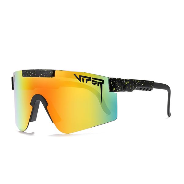 

pit viper oversized windproof sport polarized sunglasses for men/women tr90 frame mirrored lens uv400 pv01-c6, White;black