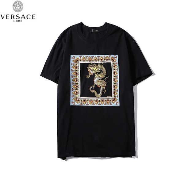 

men's t-shirt short sleeve summer embroidered round neck neck casual luxury print hip hop short sleeve 22, White