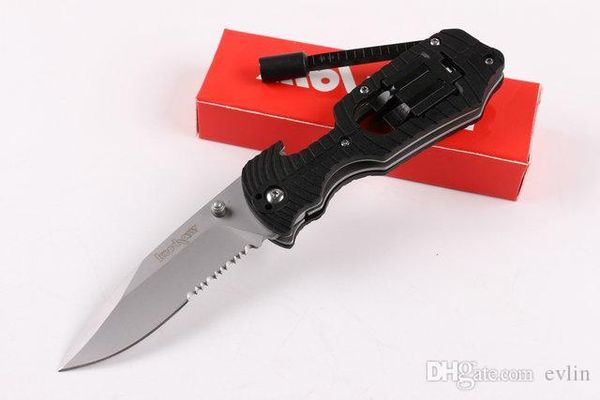 

Top quality KERSHAW 1920 Serrated Multi Tools 8Cr13MoV Blade Rubber Plastic Handle Hunting Folding Knife Camping Pocket Knives