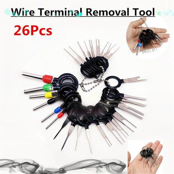 

21-26pcs 2019 new car terminal removal electrical wiring crimp connector pin extractor kit automobiles terminal repair hand tool