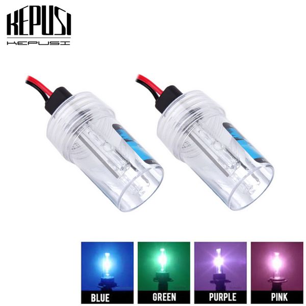 

2pcs h3 hid xenon bulb car headlight 35w 4300k 6000k 8000k purple pink green deep blue auto lamp ac 12v h3 xenon bulbs fog light