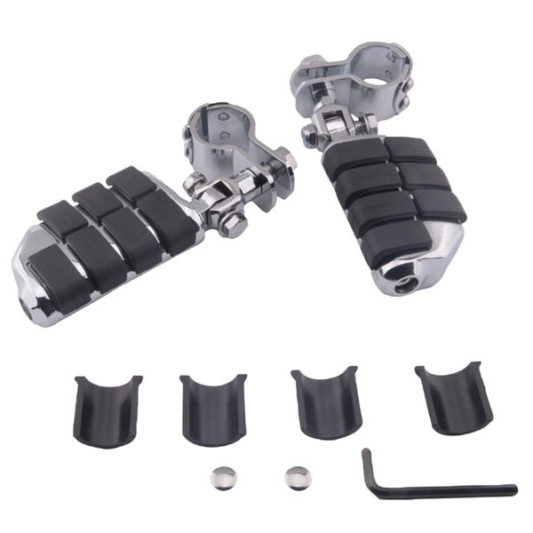 

universal highway engine guards clamp foot pegs - adjustable highway foot rests - 1.25 inch engine guards footrest for harley touring models