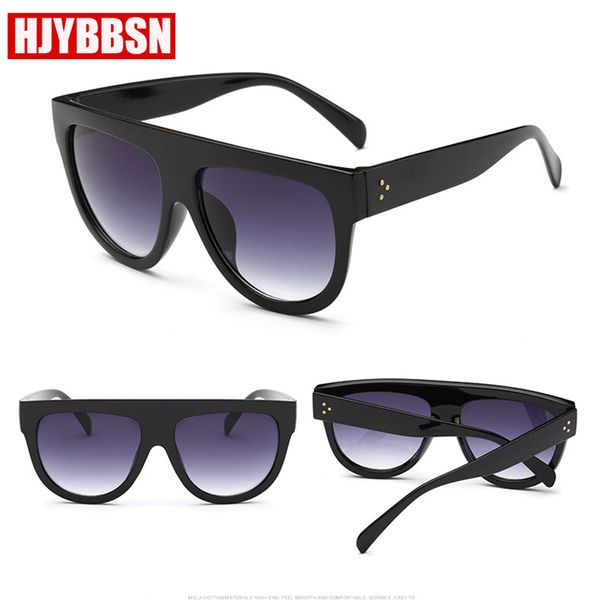 

hjybbsn 2020 fashion rice nail women sunglasses brand designer vintage sun glasses big frame rivet shades oculos uv400, White;black
