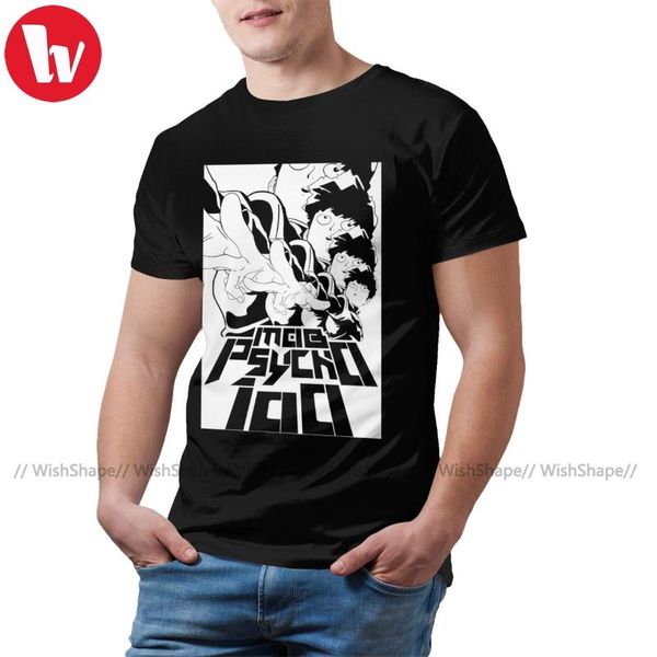 

one punch man t shirt mob psycho 100 t-shirt printed basic tee shirt big short sleeves man tshirt, White;black