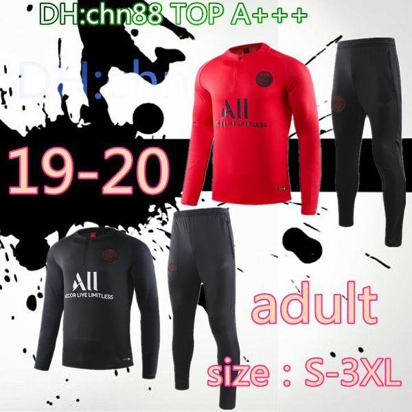 

size:s-3xl 2019 2020 mbappe verratti cavani paris jordam jacket tracksuit 19 20  psg cavani football jackets paris training suit jacket, Black