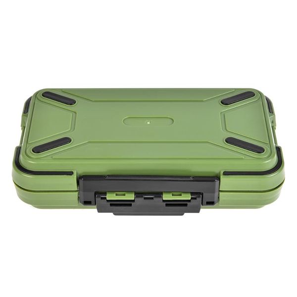 

large water resistence storage case fishing lure spoon hook bait tackle box army green