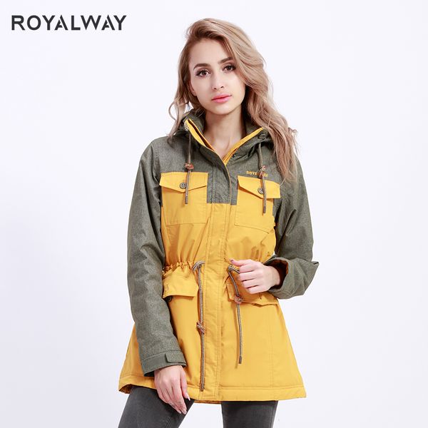 

royalway 2019 new winter women's collection warm long jacket mosaic color coats and jackets winter windproof windbreak rfal4332e, Blue;black