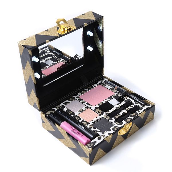 

makeup gift box light up travel makeup set eye shadow blusher eyeliner mascara eyeliner with instruction