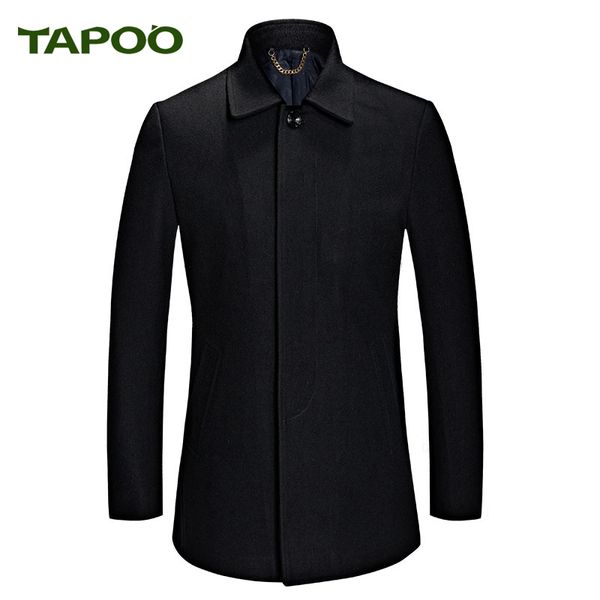 

tapoo men's winter business casual wool coat, Black