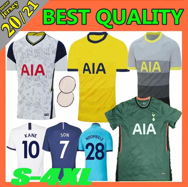

size: s-4xl 2020 tottenham kane jerseys home away white spurs soccer jersey 19 20 21 spurs lamela eriksen dele son away football shirt, Black;yellow