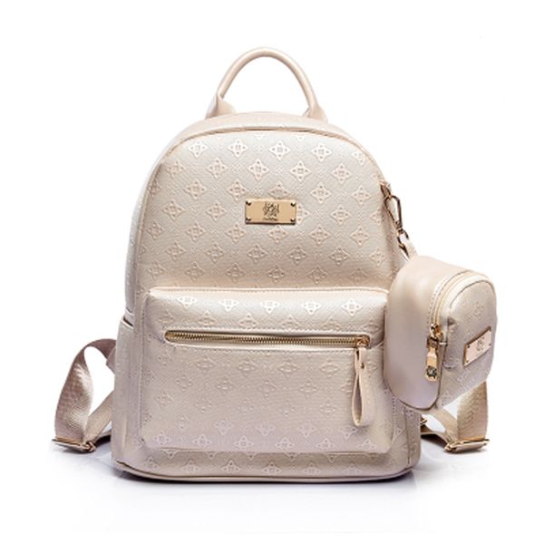 

the new simple ladies backpack pu leather shoulder bag embossed bag with a packet of street tourism backpack tide z796