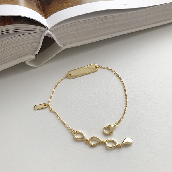 

925 sterling silver glossy card bracelets gold fashion city design drop water charm bracelets for women festival jewelry, Black