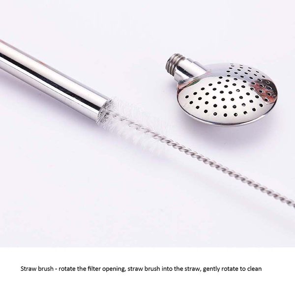 

3in1 stainless steel drinking straw spoon tea filter yerba mate straws bombilla gourd reusable tea tool washable bar accessory 4