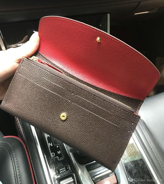

new fashion women wallets long style multi-functional wallet purse fresh pu leather with box 60017, Red;black