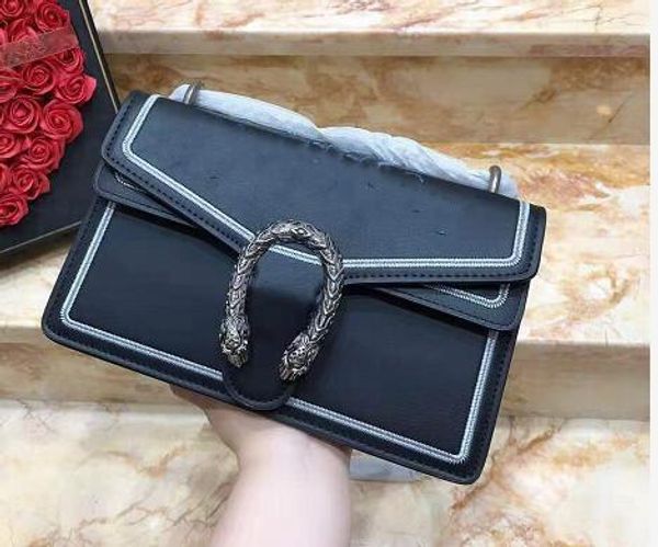 

new lady bag fashion stitching handbag retro fashionable chain single shoulder straddle bag