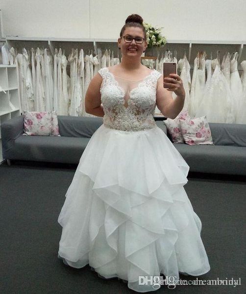 Elegant Plus Size Ball Gown Wedding Dresses 2017 New Ruched