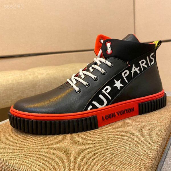 

2020 new winter high-shoes men's shoes lace-up leisure canvas casual board shoes cotton shoe wild sneakers with box, Black
