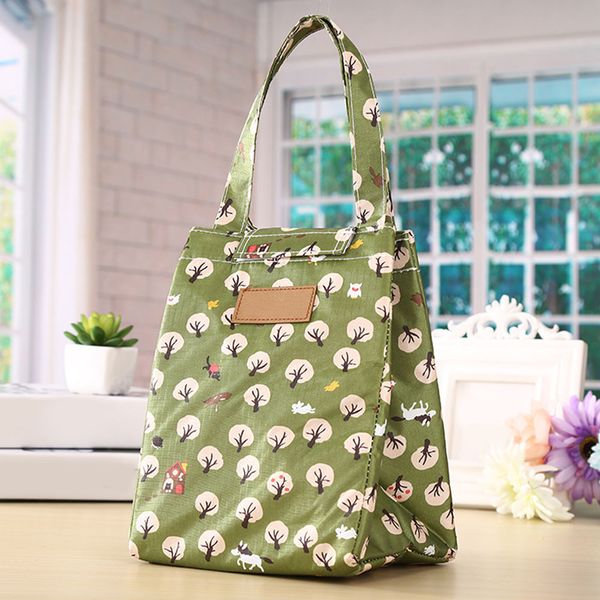 

cooler outdoor bento pouch school tote insulated picnic carrying camping container oxford cloth handbag lunch bag portable, Blue;pink