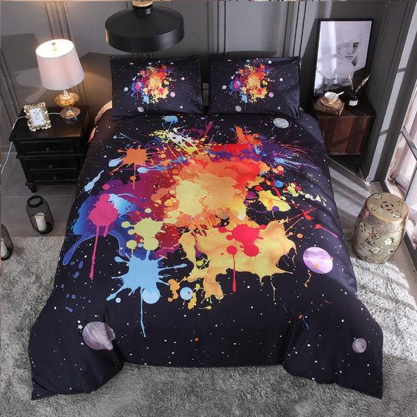 2019 New Oil Painting Graffiti Four Piece Set Bedding Luxury Quilt