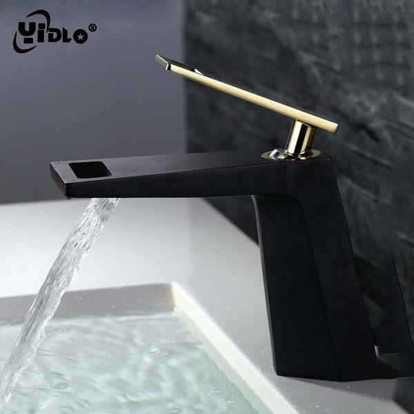 

waterfall bathroom solid brass faucet single handle vessel sinks mixer bathroom basin sink faucet tap cold and water tap