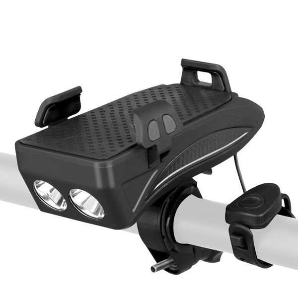 

adjustable bike phone bracket waterproof bicycle rack handlebar holder with led light & horn for mountain bikes and motorcycle b