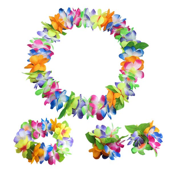 

artificial hawaiian party decorations garland bracelet headband necklace flower leis flowers diy wreath birthday party decor