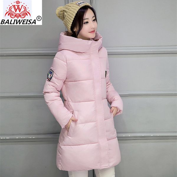 

baliweisa 2020 long parkas female women winter coat thick warm cotton hooded basic jacket womens winter outerwear chaqueta mujer, Black;brown