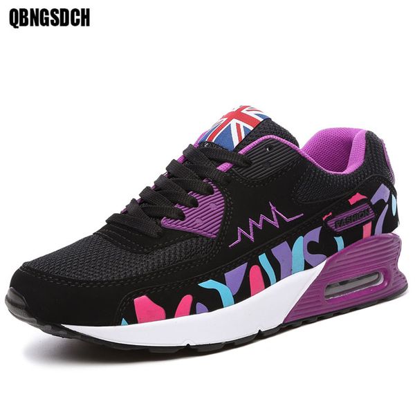 

2019 new brand women shoes fashion 4cm increased shoes air cushion women sports students travel breathable flat, Black