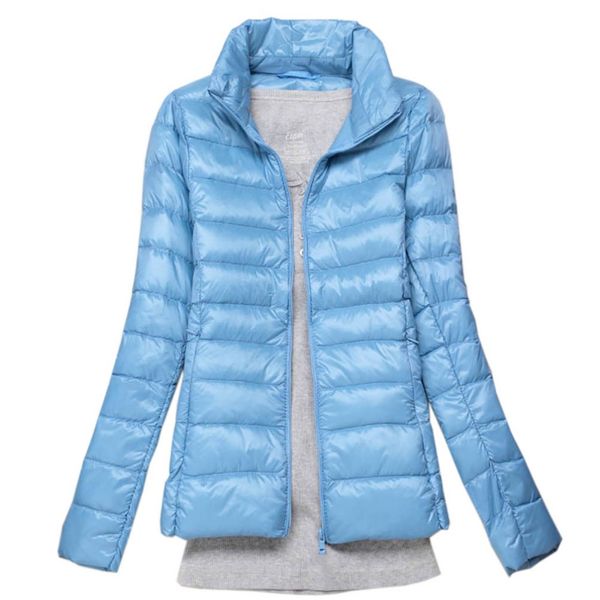 

2019 new brand 90% white duck down ultra light jackets women autumn winter down jacket coat female zip pocket jacket parkas, Black