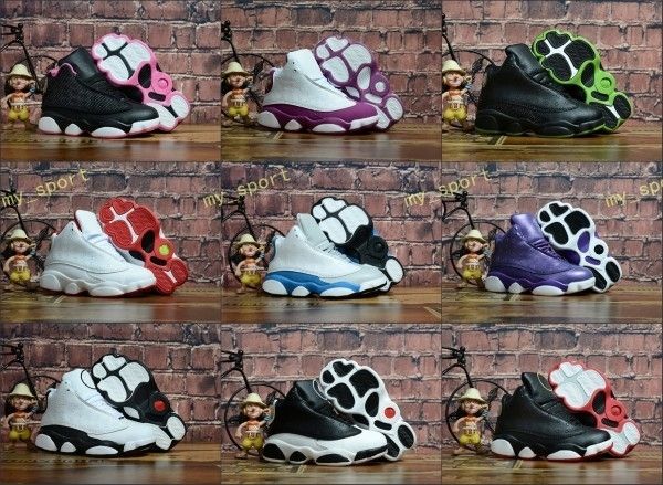 

new children jumpman 13 xiii 13s bred rd dmp black cat kids boys youth kids basketball shoes sneakers 13 13s sport 23 trainers shoes