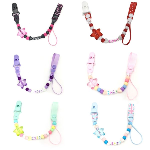 

newborn infant baby dummy pacifier soother nipple chain clip buckle anti-out