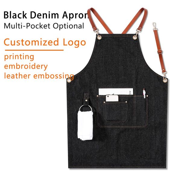 

denim bbq cleaning apron cooking apron kitchen bib chef florist bartender neutral cowboy antifouling pinafore delantal waiter