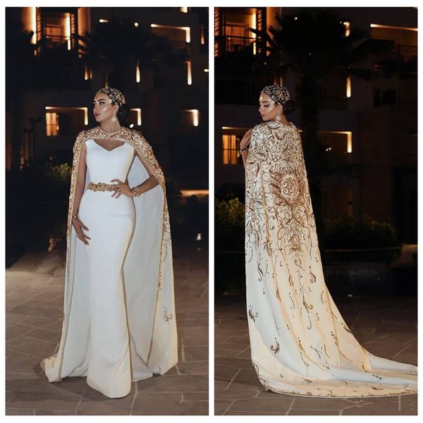 

2021 scoop neck тонкий русалка вечерние платья с мыса вышивка бисером длинные vestidos de soiree пром платья партии мантий ближний восток, Black;red