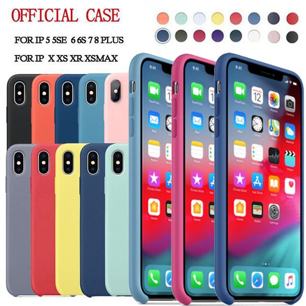 

official original liquid silicone gel rubber have logo soft cushion cover case for iphone 11 pro max xs xr x 8 7 6 6s plus with retail box