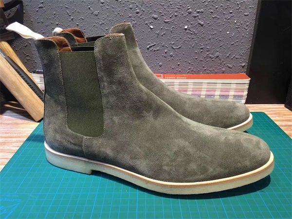 

projects suede chelse boots kanye men ankle boots rubber crepe sole women booties australia winter shoes high quality, Black