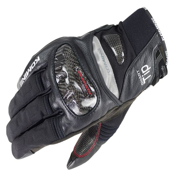 

winter gk819 motorcycle gloves plus velvet anti-skid racing car warm riding touch screen hard shell gloves, Black