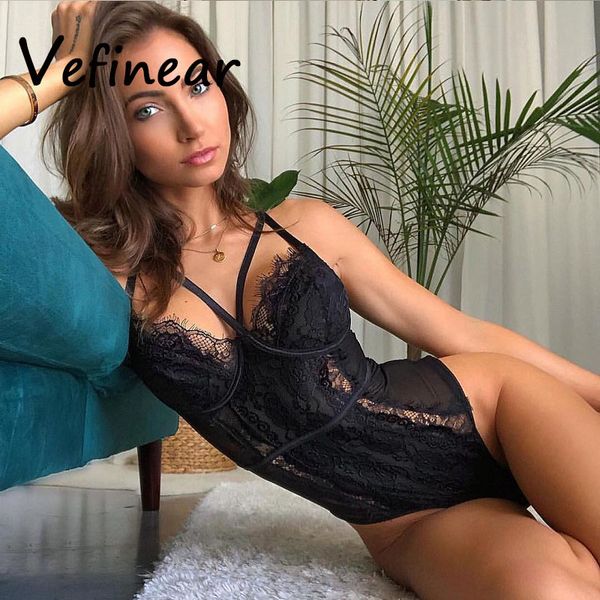 

глубокий v мода кружева сексуальный боди женщины лоскутная сетка прозрачный женский комбинезон тонкий тело mujer горячий костюм, Black;white