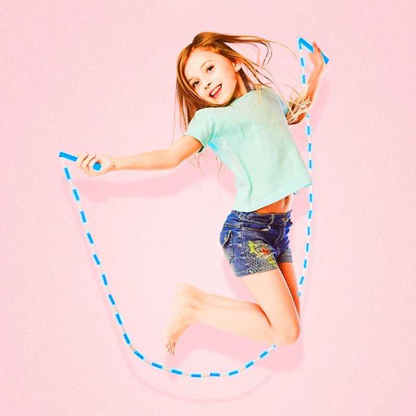 

jump ropes kids children adjustable soft beaded section rope non-slip with no knotted plastic handle