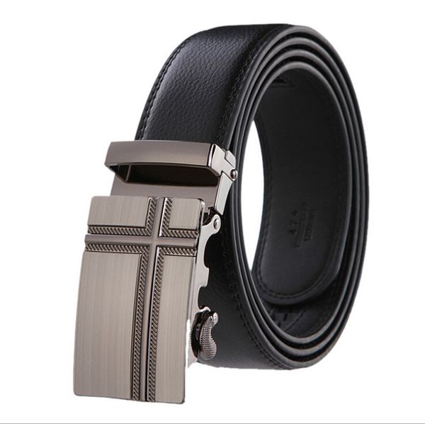 

pu leather mens belts automatic buckle fashion belts for men business popular male brand black belts luxury, Black;brown