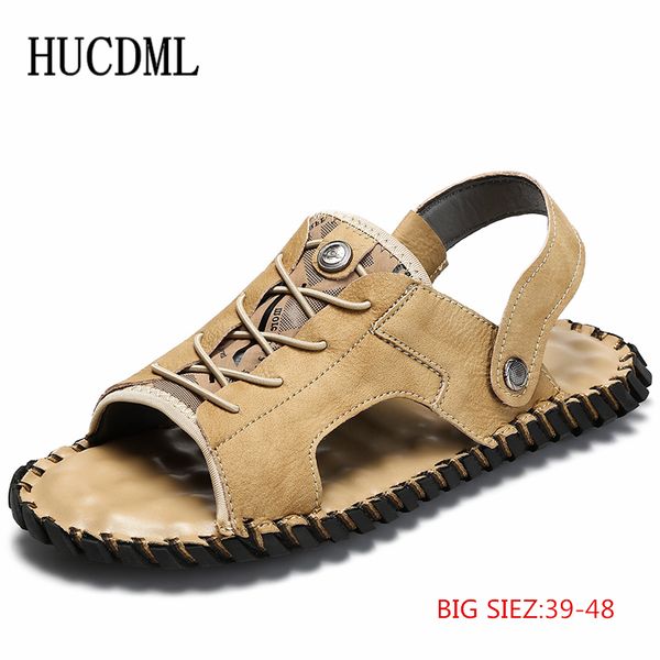 

hucdml latex pad sandals men 2020 new mens casual outdoor non-slip lightweight comfortable men summer shoes big size 39-48, Black