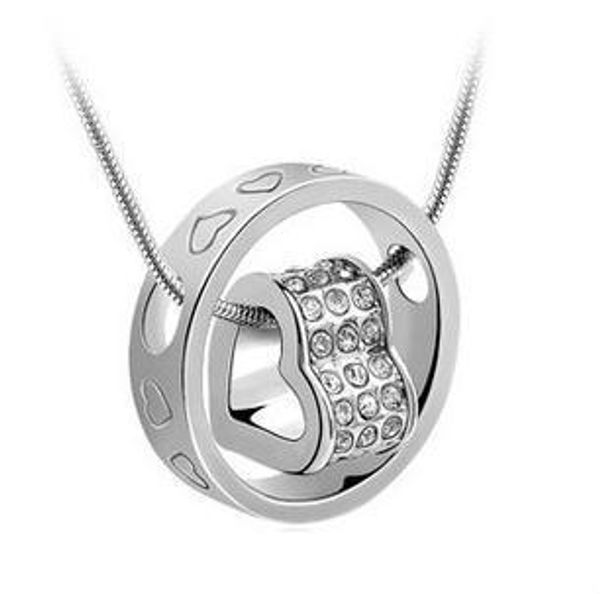

2016 new design love heart 925 sterling silver & austria crystal ladies pendants necklaces jewellery wholesale