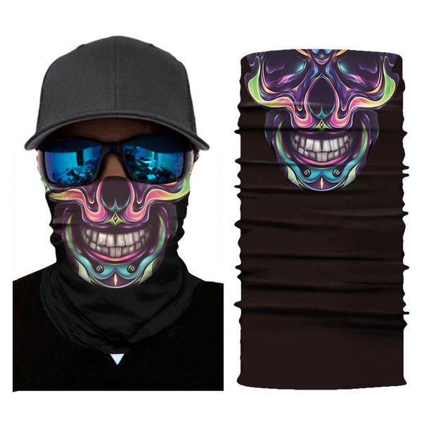 

cycling motorcycle head scarf neck warmer skull face mask ski balaclava headband mask scary halloween face shield outdoor, Black
