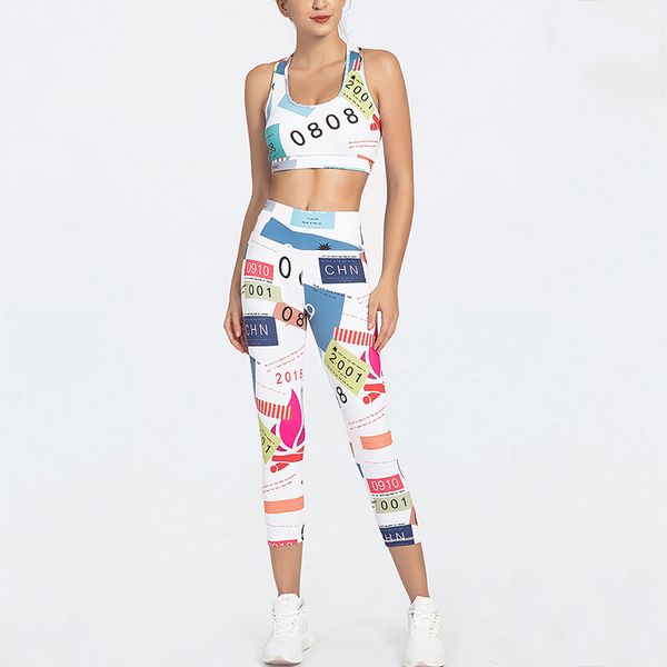 

women's 2 pieces sports suit breathable casual sports bra slim fit thin pants set